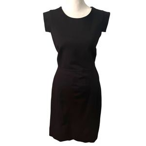 J. Crew Black Tab Sleeve Thick Stretch Sheath Dress, Sz 6